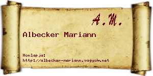 Albecker Mariann névjegykártya