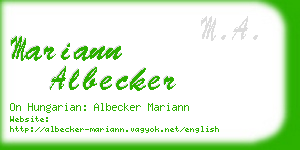 mariann albecker business card